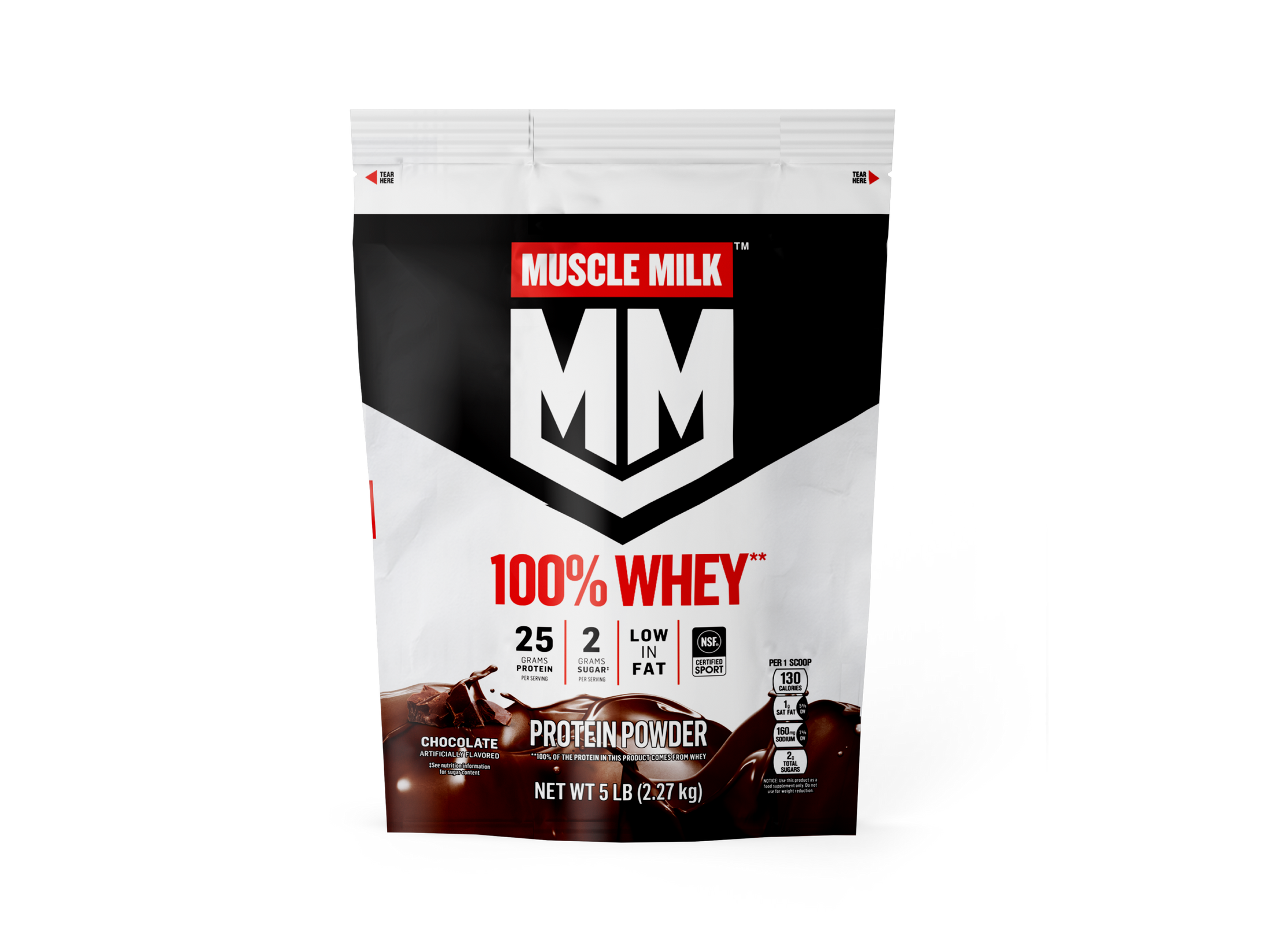 Muscle Milk 100% Whey - Chocolate - 5 lb - PDP Hero 1
