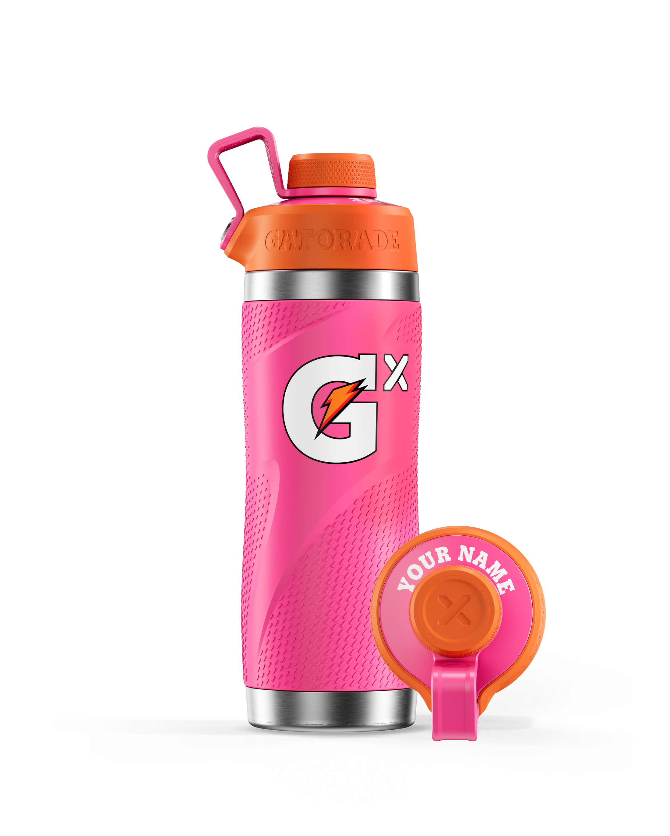 Gx Stainless Steel Pink Bottle with Lid