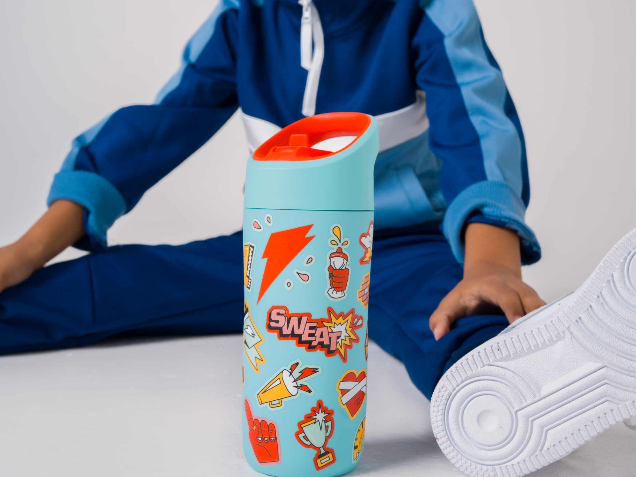 Rookie Stainless Steel Water Bottle - Sticker Teal - PDP Detail 5